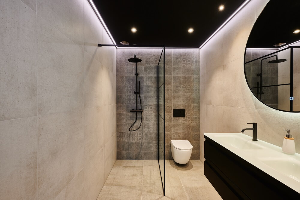 Spanplafond badkamer: laat | Plameco plafonds